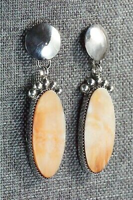 Spiny Oyster and Sterling Silver Earrings - Selina Warner - High Lonesome Trading