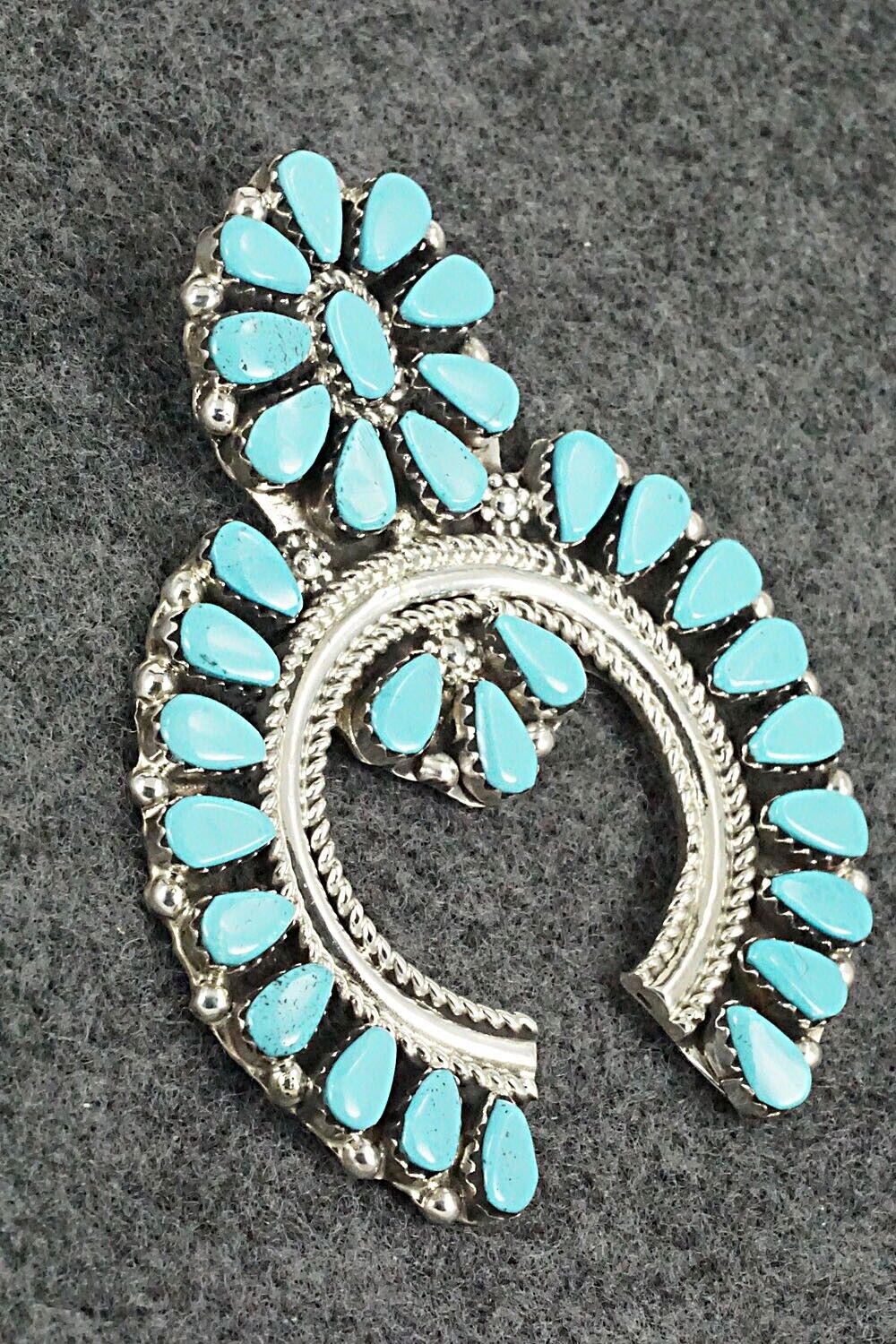 Turquoise & Sterling Silver Pendant and Earrings Set - Evangeline Tsabetsaye
