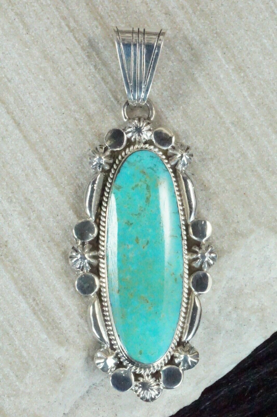 Turquoise & Sterling Silver Pendant - Jimson Belin