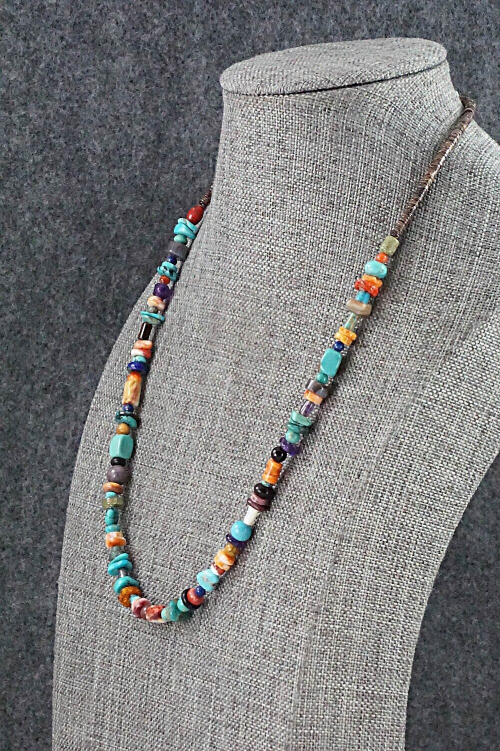Multi Stone and Sterling Silver Necklace - Helen Tsosie