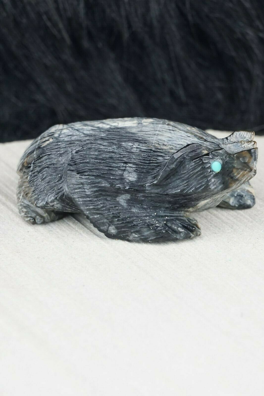 Badger Zuni Fetish Carving - Alvin Haloo - High Lonesome Trading
