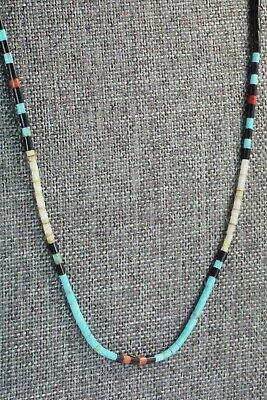 Turquoise, Shell, Coral & Sterling Silver Necklace - Esquipula Tenorio
