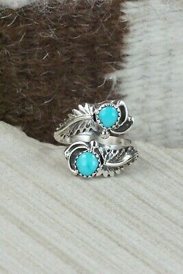 Turquoise & Sterling Silver Ring - Etta Belin - Size 7.75