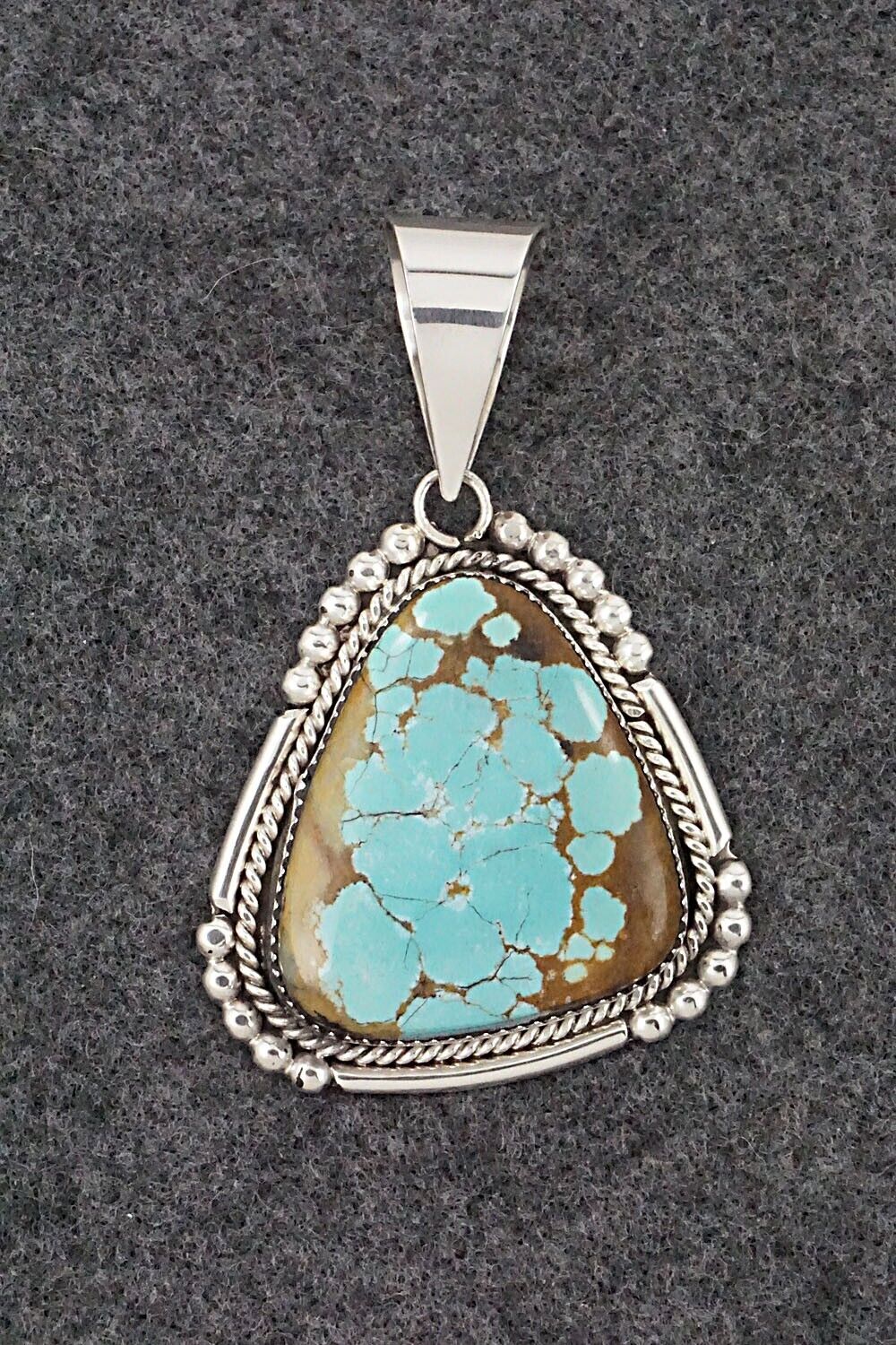 Turquoise and Sterling Silver Pendant - Kenny Calavaza