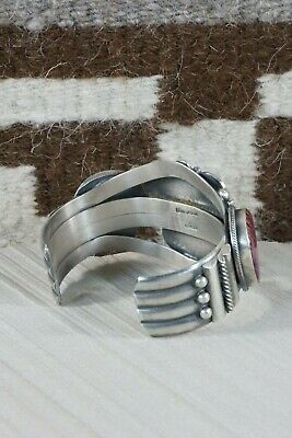 Navajo Spiny Oyster & Sterling Silver Bracelet - Tom Lewis - High Lonesome Trading