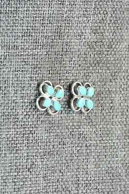 Turquoise & Sterling Silver Earrings - Janice Lonjose