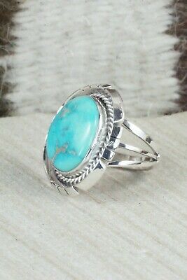 Turquoise & Sterling Silver Ring - Samuel Yellowhair - Size 5.75