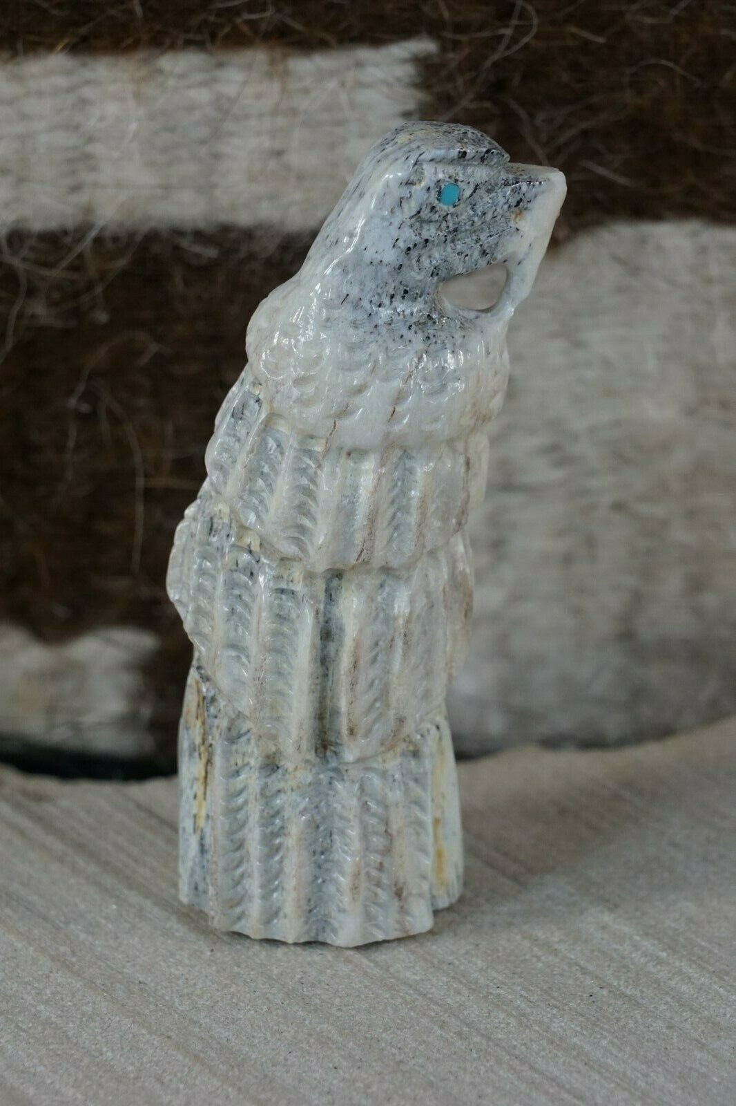 Eagle Zuni Fetish Carving - Jerrold Lahaleon - High Lonesome Trading