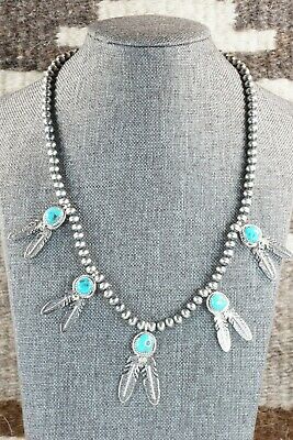 Navajo Turquoise & Sterling Silver Necklace - Bobby Platero