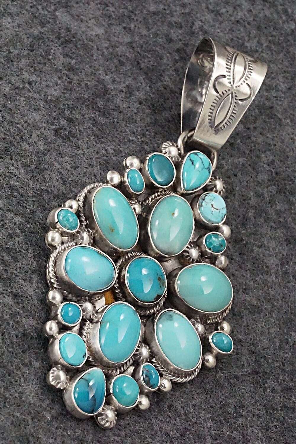 Turquoise and Sterling Silver Pendant - Annie Hoskie