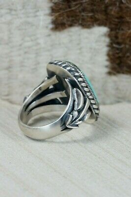 Navajo Turquoise & Sterling Silver Ring - Bobby Platero - Size 10.5