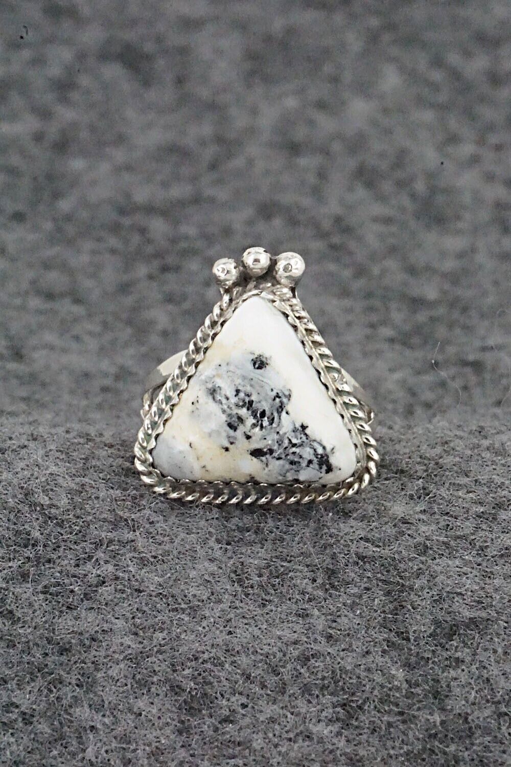 White Buffalo & Sterling Silver Ring - Judy Largo - Size 5.5