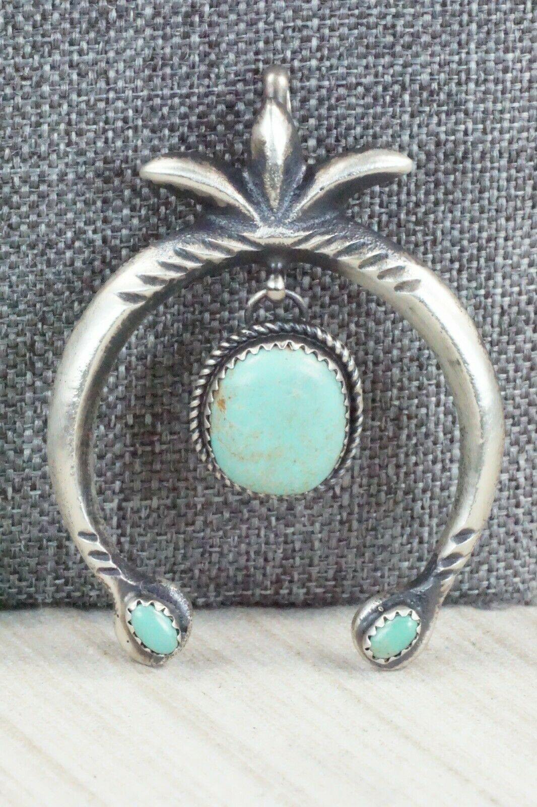 Turquoise and Sterling Silver Pendant - Martha Cayatineto - High Lonesome Trading
