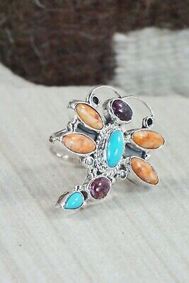 Multi Stone & Sterling Silver Ring - Bobby Platero - Size 5.75