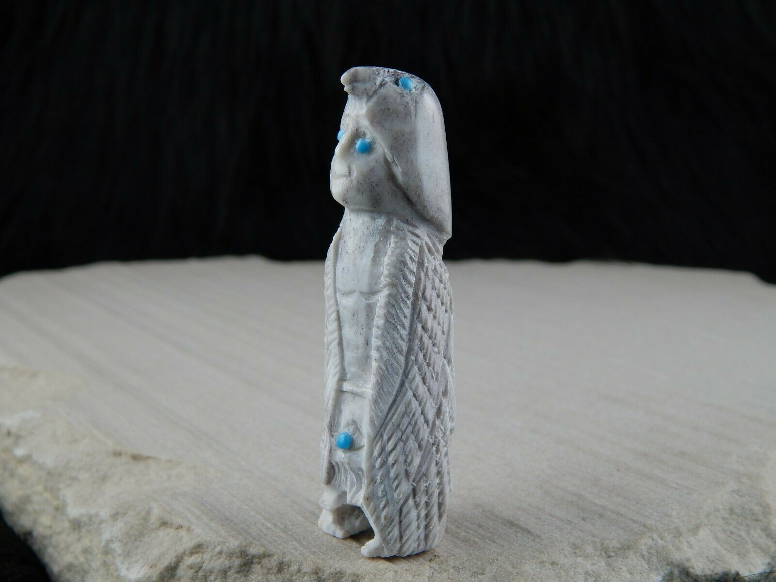 Eagle Dancer Zuni Fetish Carving - Marlon Lowsayatee - High Lonesome Trading