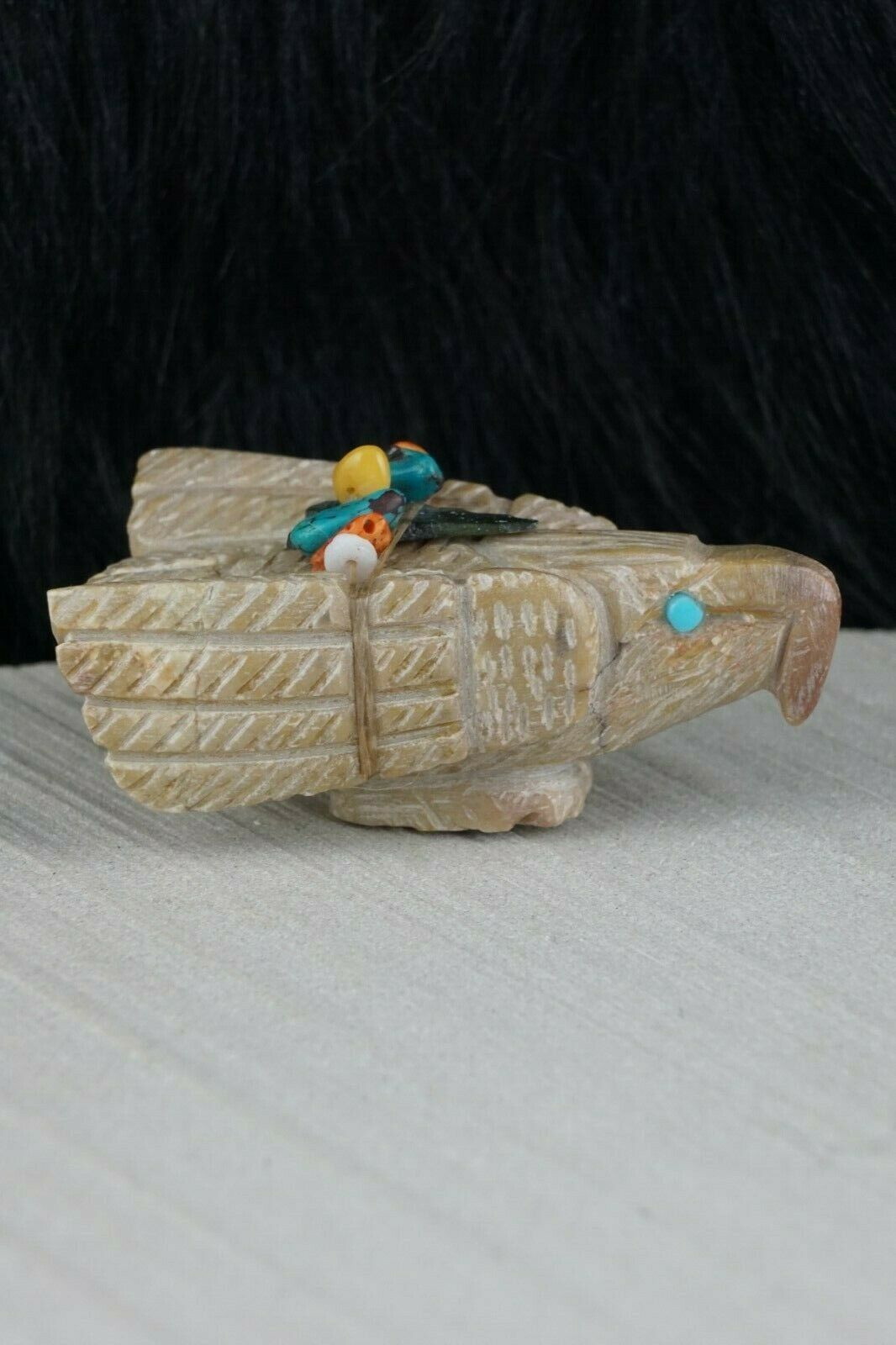 Eagle Zuni Fetish Carving - Narren Bowannie - High Lonesome Trading
