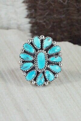 Turquoise and Sterling Silver Ring - Eunise Wilson - Size 7.5