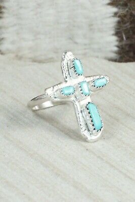 Turquoise & Sterling Silver Ring - Cecilia Iule - Size 8