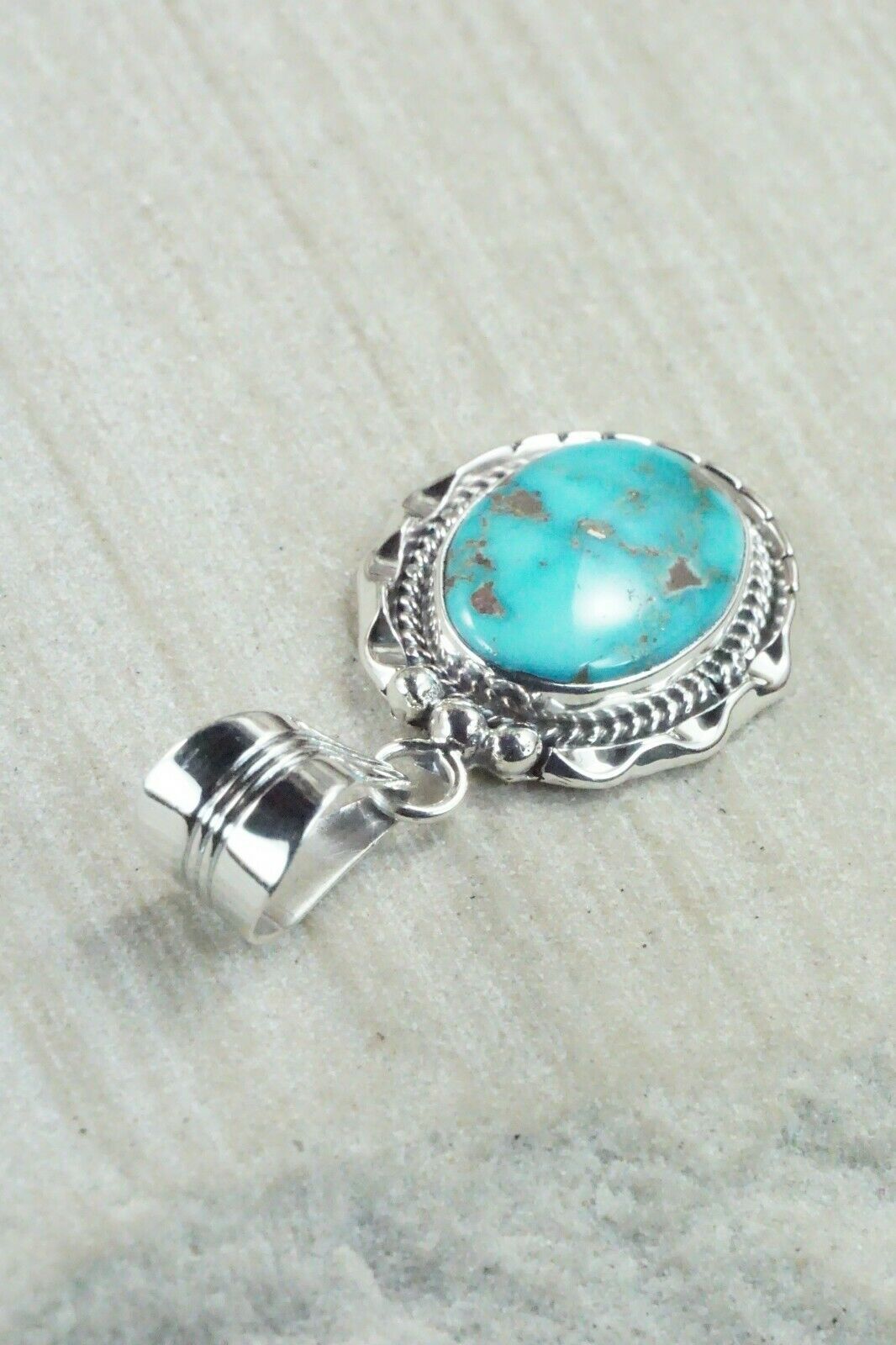 Turquoise & Sterling Silver Pendant - Samuel Yellowhair
