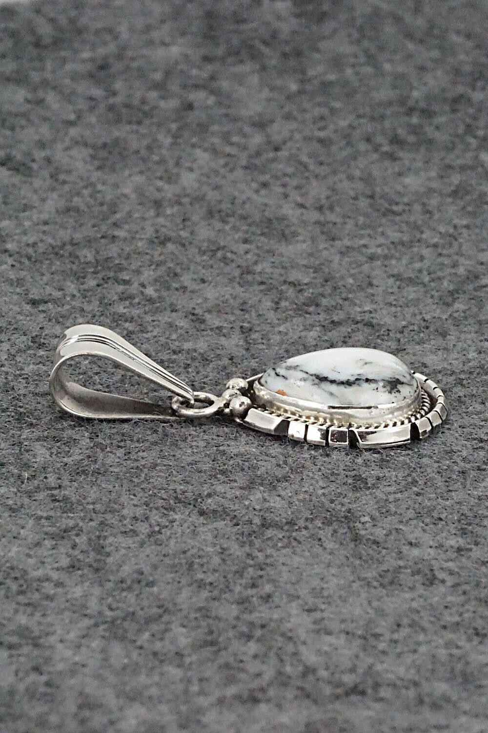 White Buffalo & Sterling Silver Pendant - Samuel Yellowhair