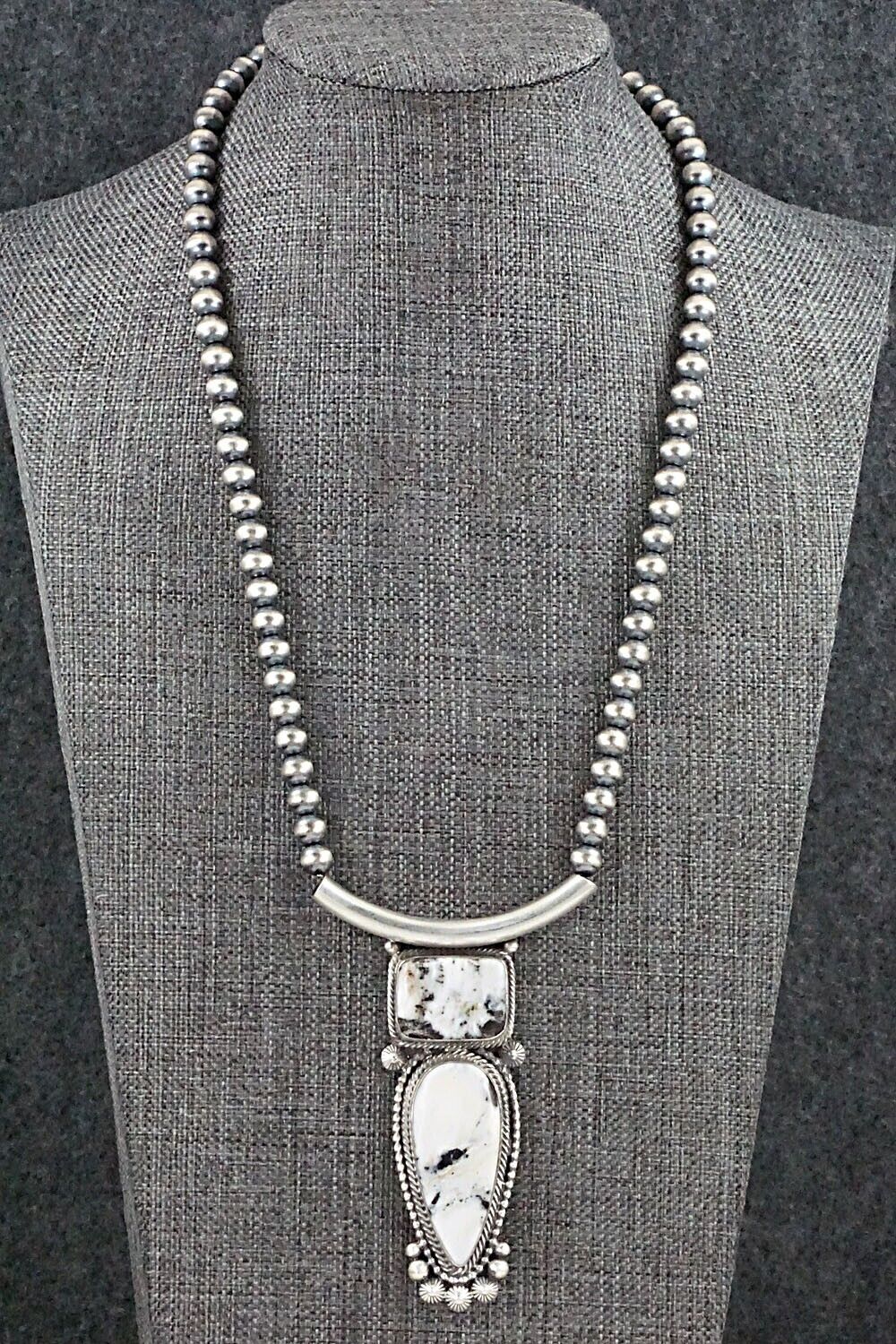 White Buffalo & Sterling Silver Necklace - Tom Lewis