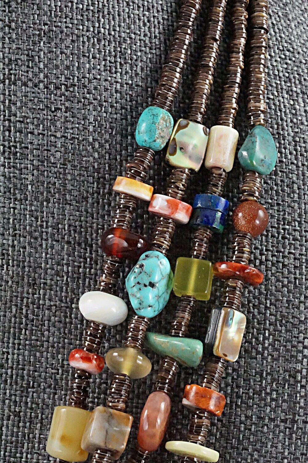 Multi Stone and Sterling Silver Necklace - Helen Tsosie