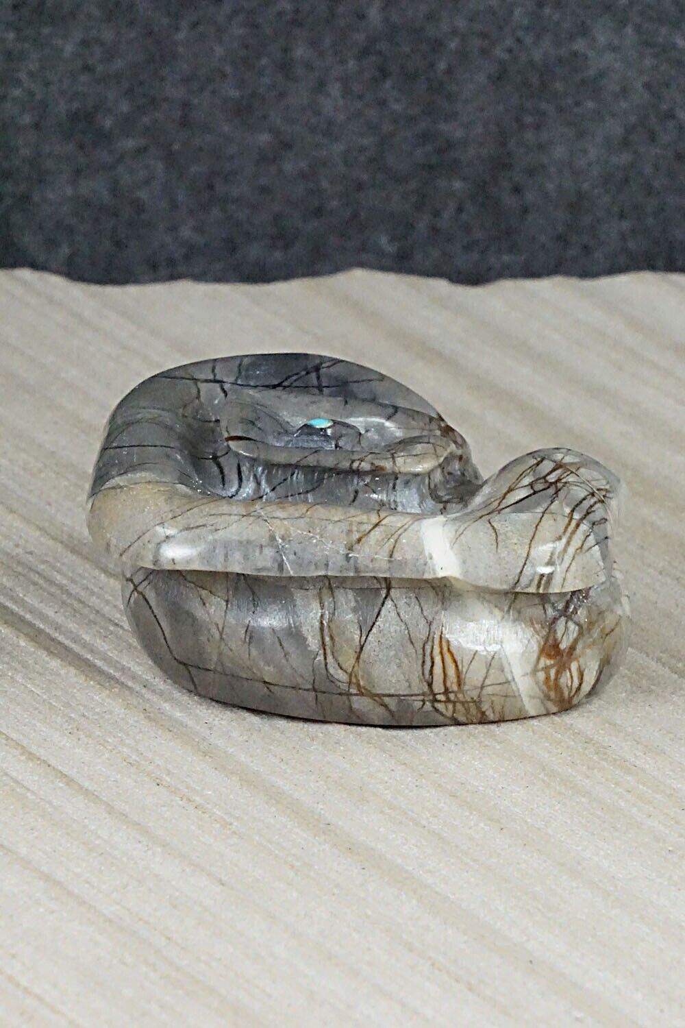 Snake Zuni Fetish Carving - Shannon Calavaza