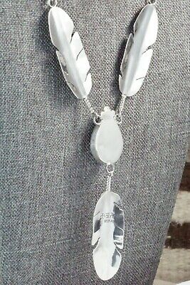 Onyx & Sterling Silver Feather & Chain Necklace - Ben Begay