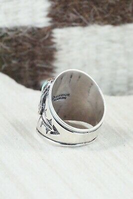 Turquoise & Sterling Silver Ring - Derrick Gordon - Size 9.75