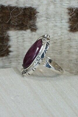 Navajo Spiny Oyster & Sterling Silver Ring - Daniel Benally - Size 10