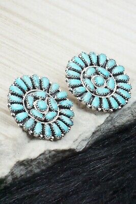Turquoise & Sterling Silver Earrings - Zeita Begay