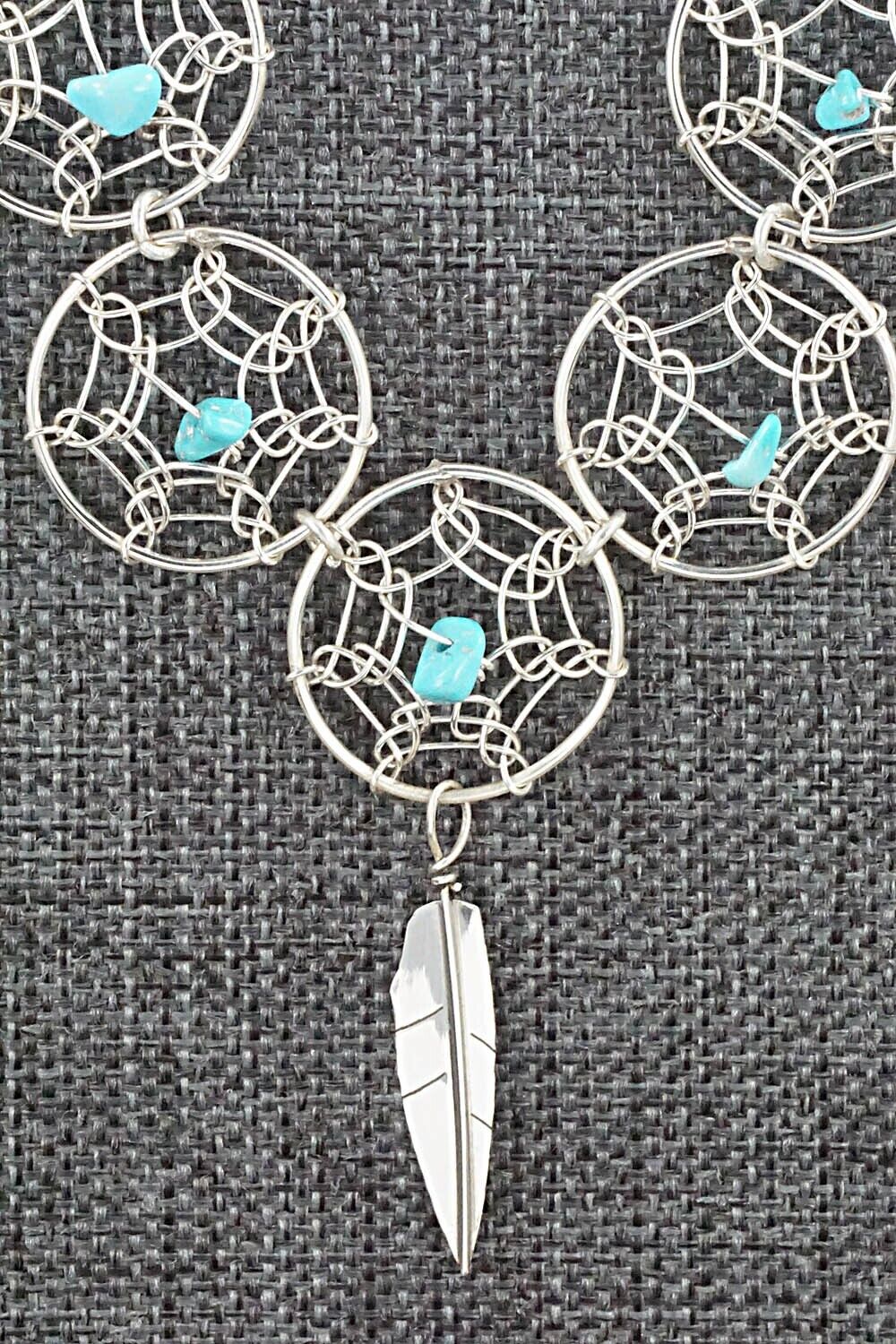 Turquoise & Sterling Silver Necklace - Lorenzo Arviso Jr.