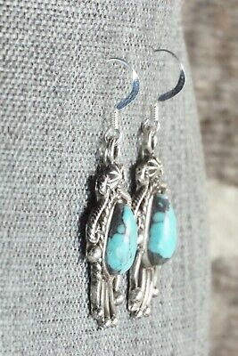 Turquoise & Sterling Silver Earrings - Raymond Delgarito