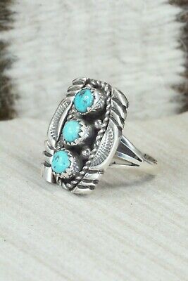 Turquoise and Sterling Silver Ring - Janice Johnson - Size 7.75