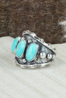 Turquoise & Sterling Silver Ring - Andrew Vandever - Size 8