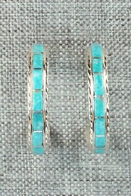Turquoise & Sterling Silver Earrings - Malcolm Chavez