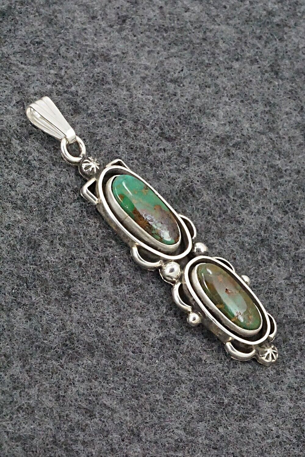 Turquoise & Sterling Silver Pendant - Roger Lewis