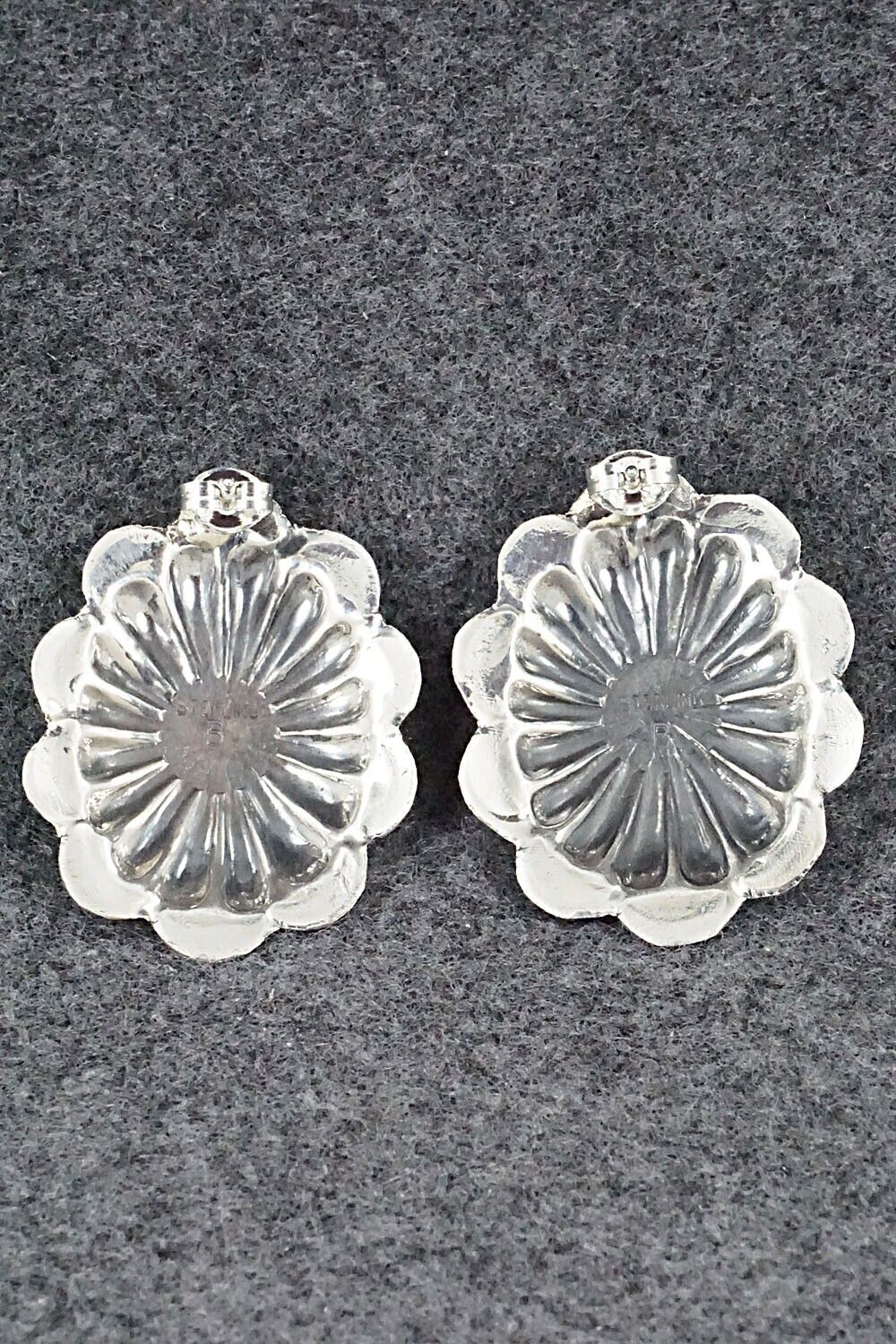 Spiny Oyster & Sterling Silver Earrings - Joan Begay