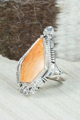Spiny Oyster & Sterling Silver Ring - Daniel Benally - Size 7
