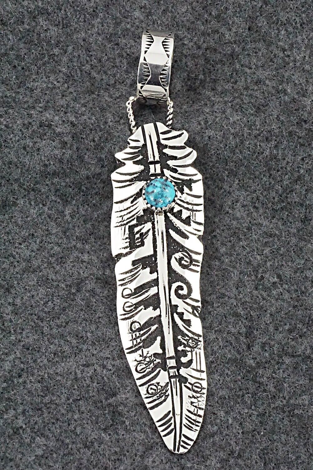 Turquoise & Sterling Silver Pendant - Richard Singer