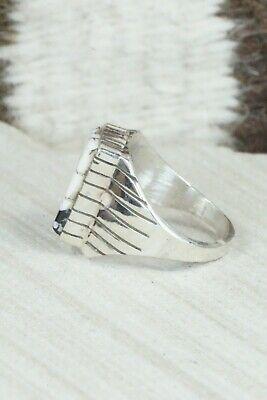 Inlay White Buffalo & Sterling Silver Ring - Ray Jack - Size 9.5 - High Lonesome Trading