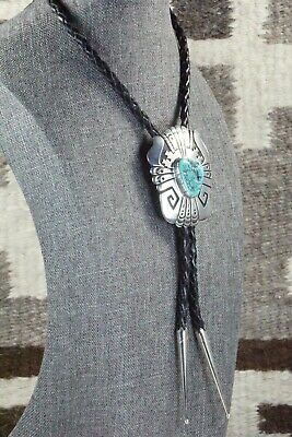 Turquoise & Sterling Silver Bolo Tie - Richard Singer