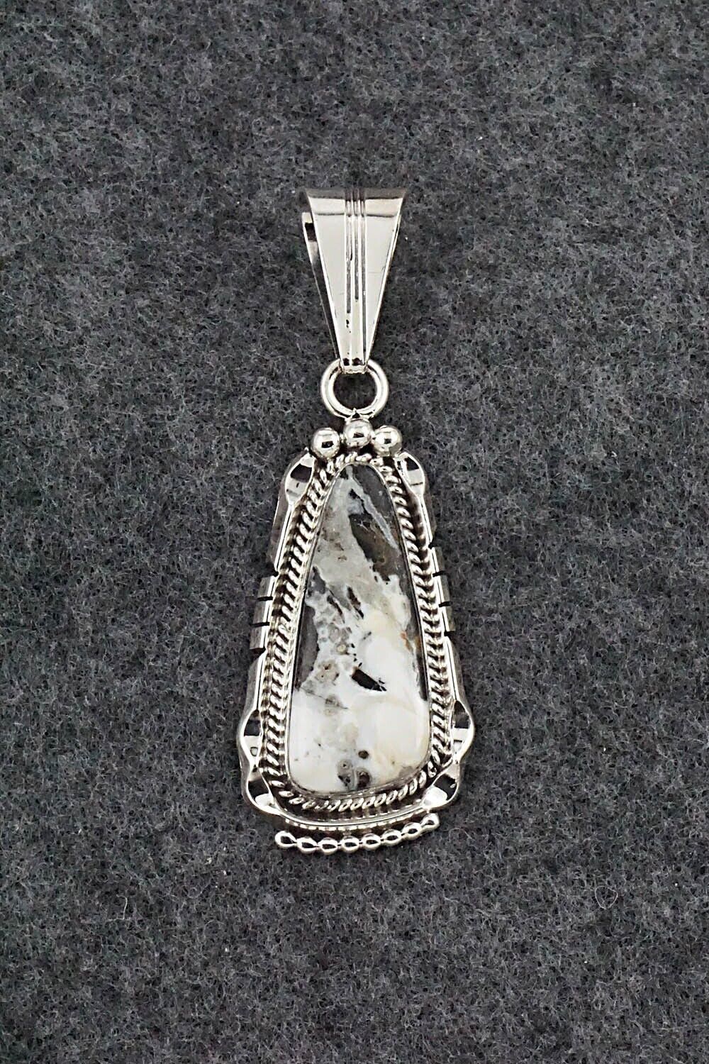 White Buffalo & Sterling Silver Pendant - Samuel Yellowhair
