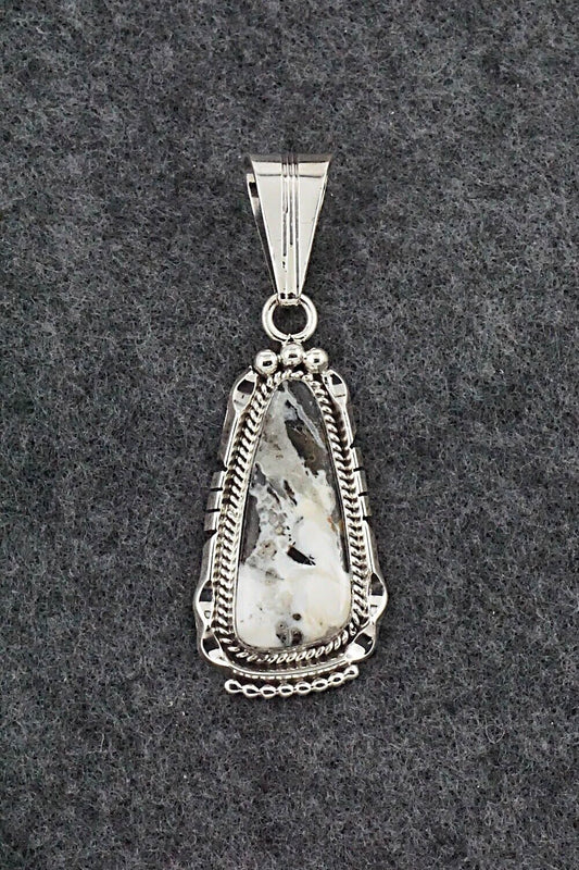 White Buffalo & Sterling Silver Pendant - Samuel Yellowhair