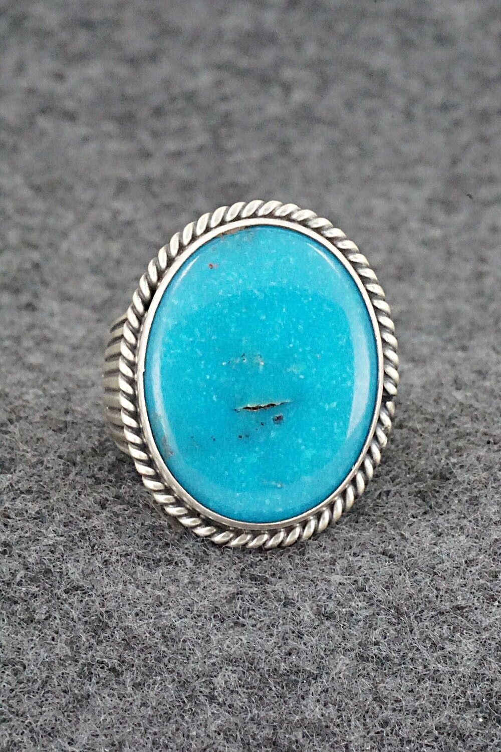 Turquoise & Sterling Silver Ring - Samuel Yellowhair - Size 6.75