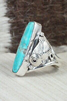 Turquoise & Sterling Silver Ring - Darrell Morgan - Size 9