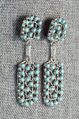 Turquoise & Sterling Silver Earrings - Randy Hooee - High Lonesome Trading