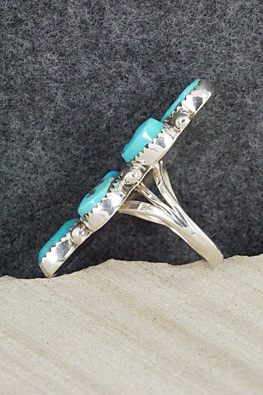 Turquoise Sterling Silver Ring - Roberta Begay - Size 8.5