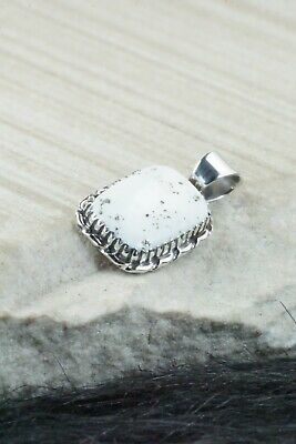White Buffalo & Sterling Silver Pendant - Alvin Joe