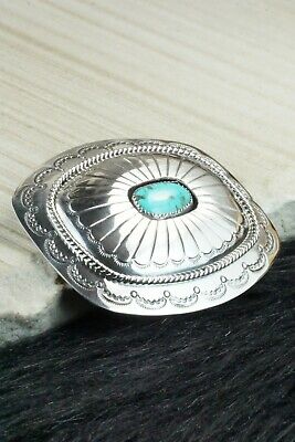 Turquoise & Sterling Silver Belt Buckle - Wilbert Muskett Sr.
